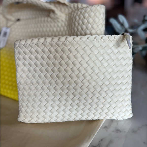 Naghedi St. Barths Medium Handwoven Dip Dyed Tote Bag with pouch. NWT - Picture 8 of 14